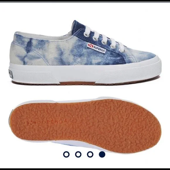 Superga 2750 Tie Dye Denim Sneakers Size 7 - Picture 1 of 8